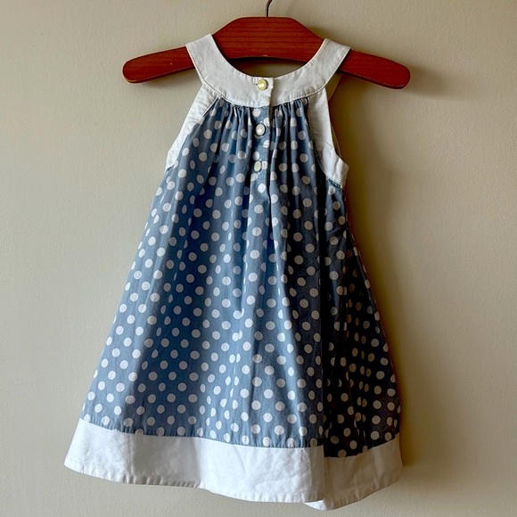 Savannah Blue and White Halter Sundress Sleeveless Casual - Picture 3 of 4